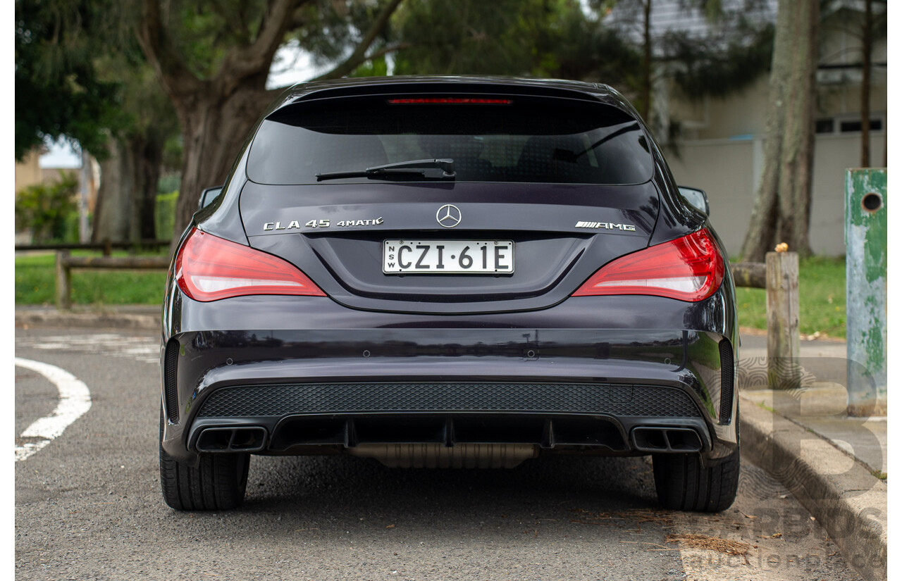 05/2015 Mercedes Benz CLA 45 AMG 4matic (AWD) Shooting Brake 117 MY15 Northern Lights Violet Metallic Turbo 2.0L