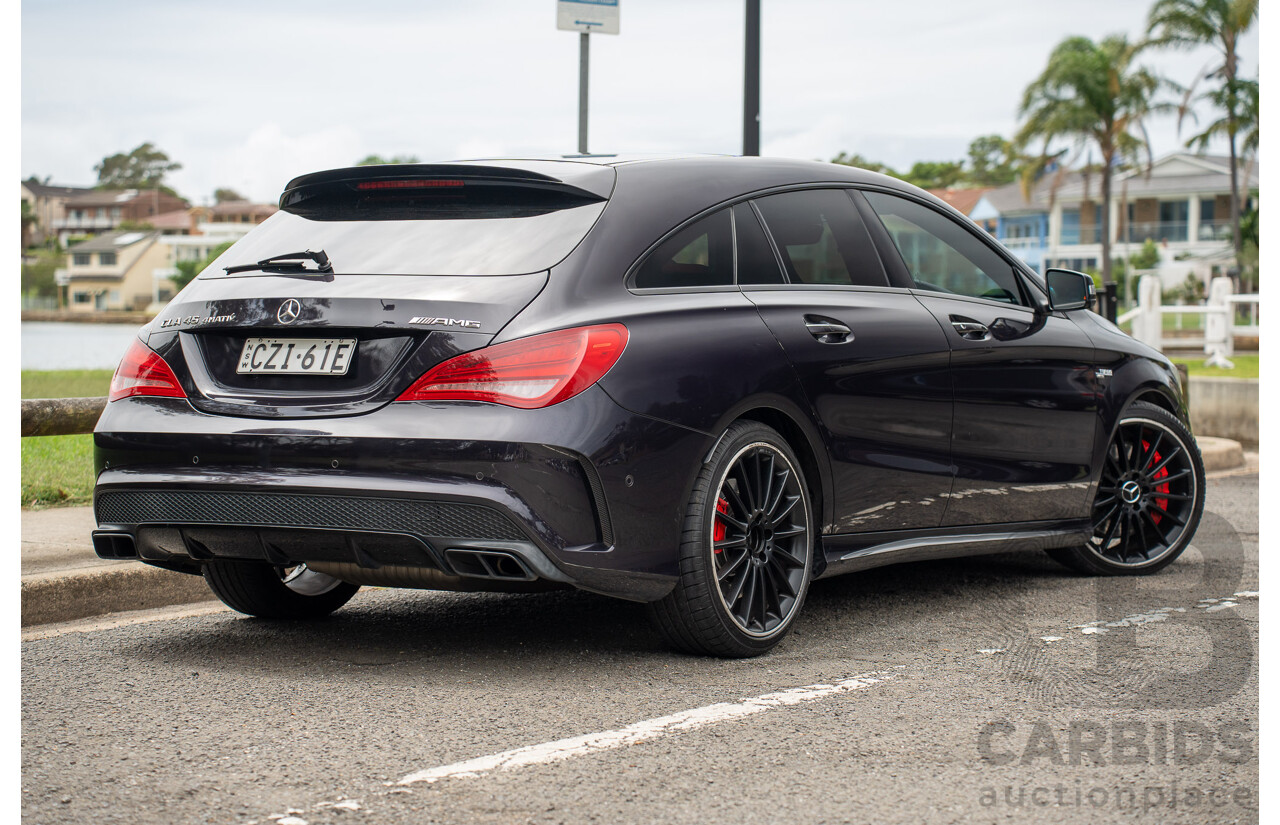 05/2015 Mercedes Benz CLA 45 AMG 4matic (AWD) Shooting Brake 117 MY15 Northern Lights Violet Metallic Turbo 2.0L