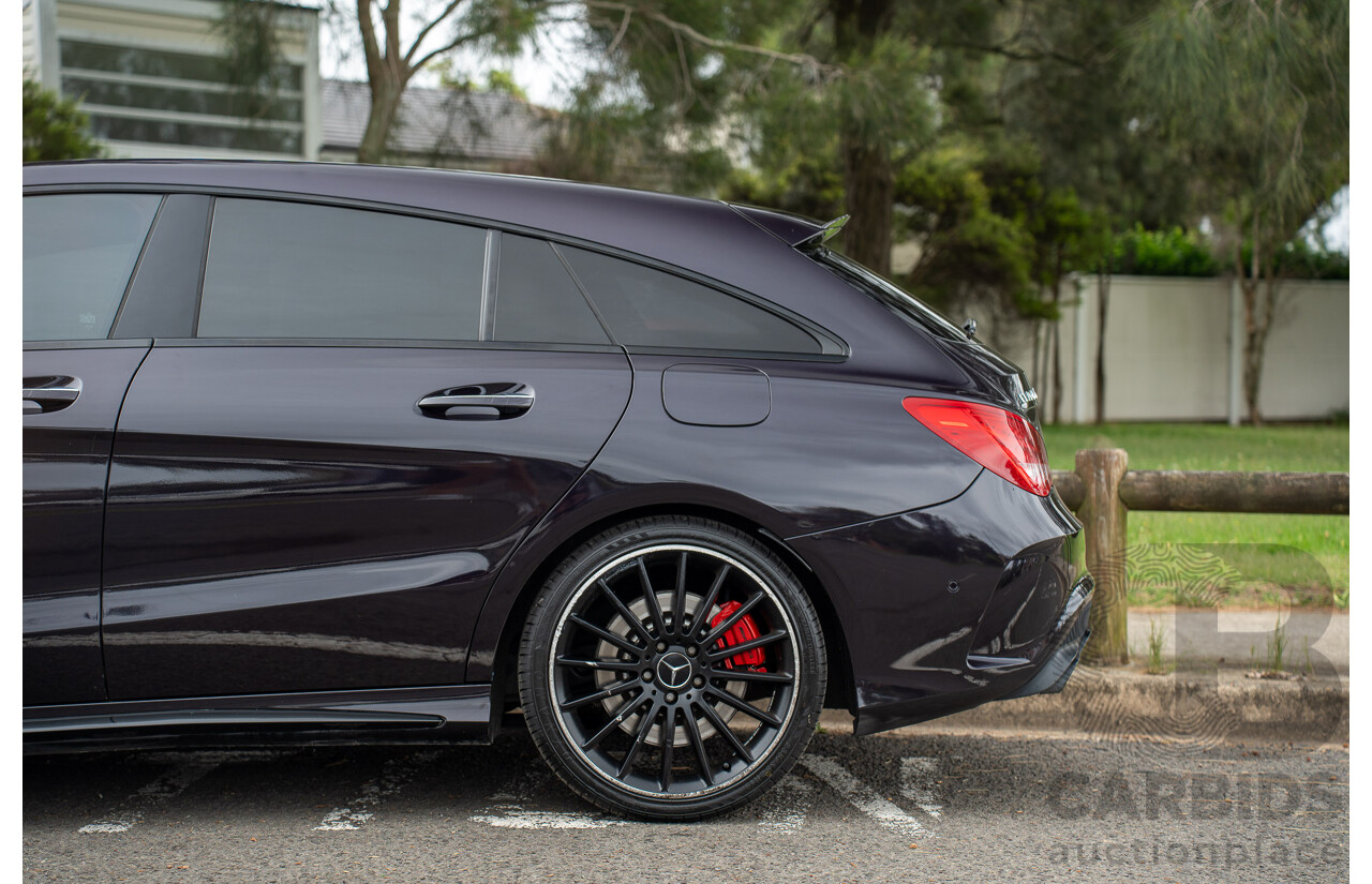 05/2015 Mercedes Benz CLA 45 AMG 4matic (AWD) Shooting Brake 117 MY15 Northern Lights Violet Metallic Turbo 2.0L