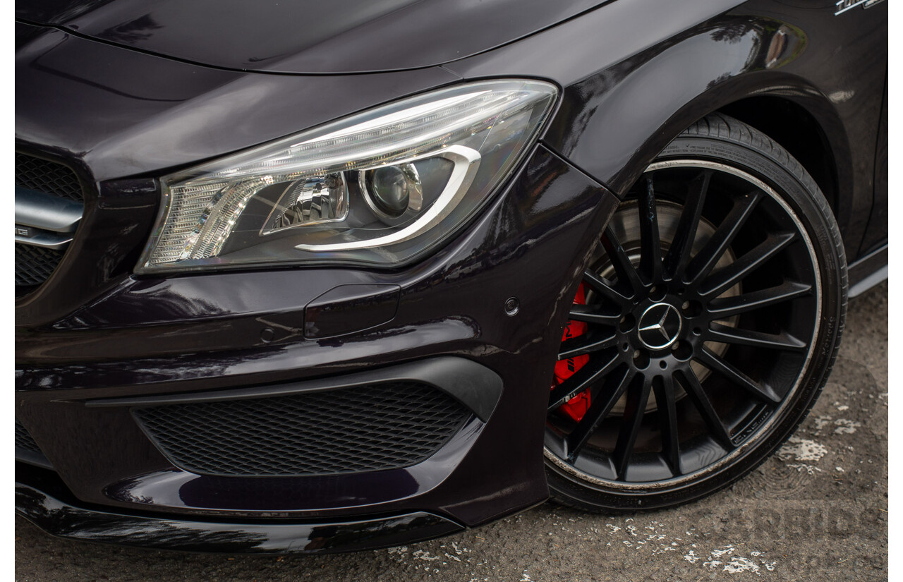 05/2015 Mercedes Benz CLA 45 AMG 4matic (AWD) Shooting Brake 117 MY15 Northern Lights Violet Metallic Turbo 2.0L