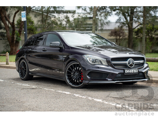 05/2015 Mercedes Benz CLA 45 AMG 4matic (AWD) Shooting Brake 117 MY15 Northern Lights Violet Metallic Turbo 2.0L