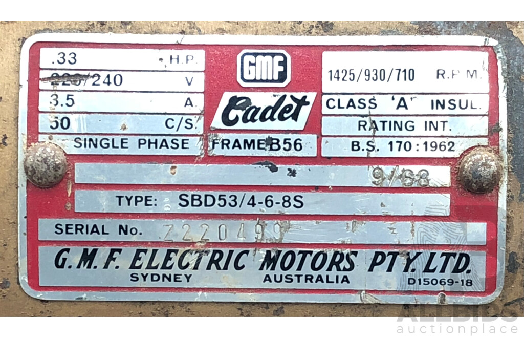 GMF Cadet Frame B56 Electric Motor