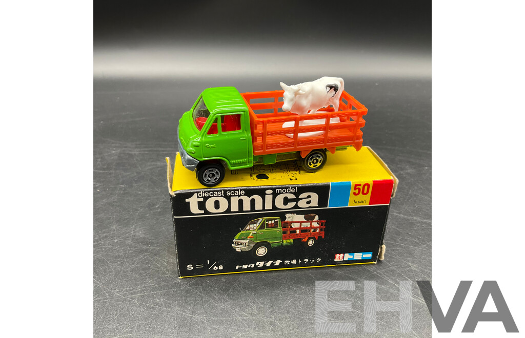 TOMICA Black Box Retired No. 50 Toyota Dyna Farm Truck Diecast Car 1/68 - Made in Japan