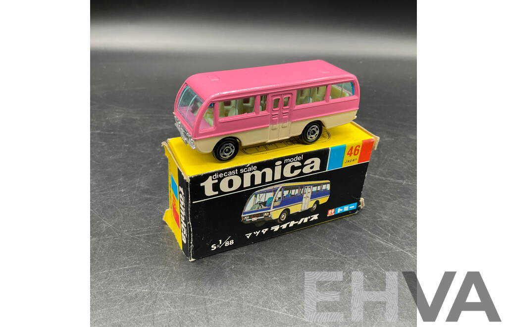 TOMICA Black Box Retired No. 46 MAZDA Light Bus Diecast Car 1/88 - Made in Japan