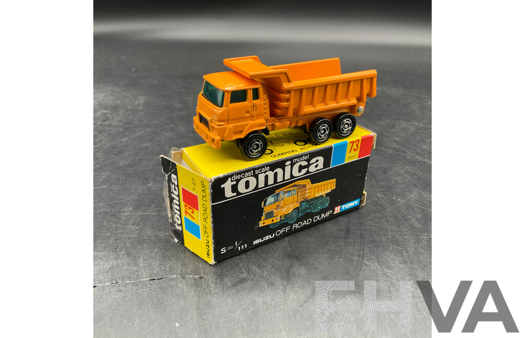 TOMICA Black Box Retired No.73 ISUZU Off Road Dump Diecast Car 1/111 - Made in Japan