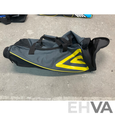 Assorted Sports Duffle Bags - Umbro (x11), Kookaburra Cricket Duffle Bag