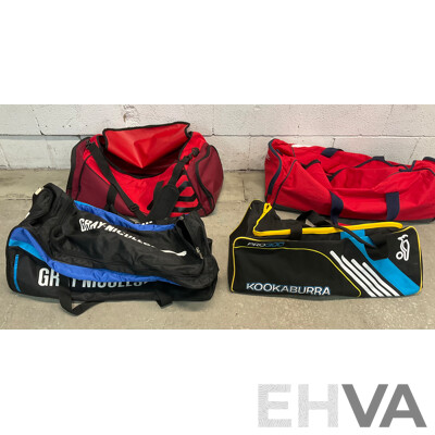 Assorted Sports Duffle Bags - Umbro (x11), Kookaburra Cricket Duffle Bag
