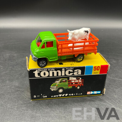 TOMICA Black Box Retired No. 50 Toyota Dyna Farm Truck Diecast Car 1/68 - Made in Japan