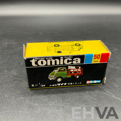 TOMICA Black Box Retired No. 50 Toyota Dyna Farm Truck Diecast Car 1/68 - Made in Japan