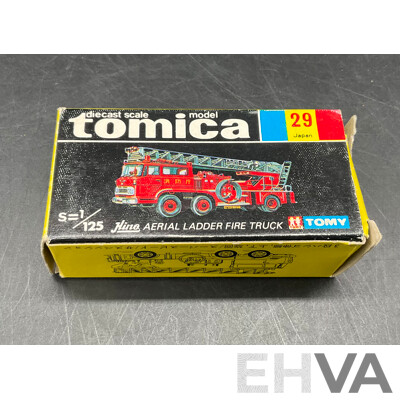 TOMICA Black Box Retired No. 29 HINO Aerial Ladder Fire Truck Diecast Car 1/125 - Made in Japan