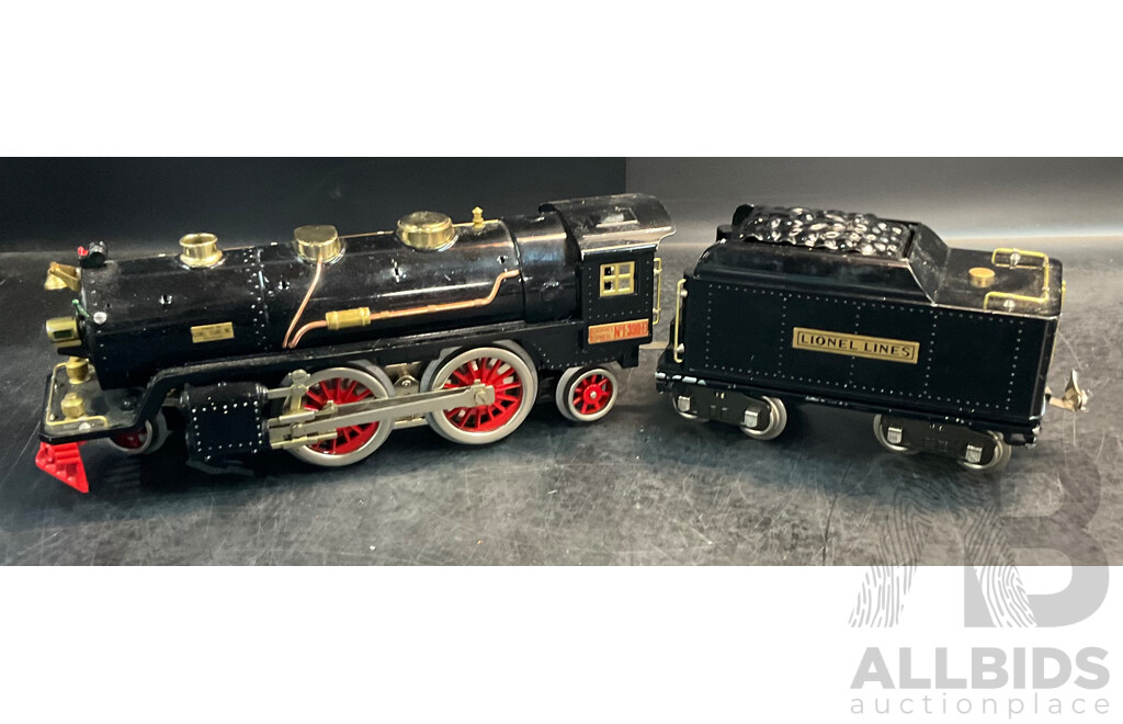 LIONEL No.1-390-E ''Standard '' BILD-A-LOCO Train Engine with Tender