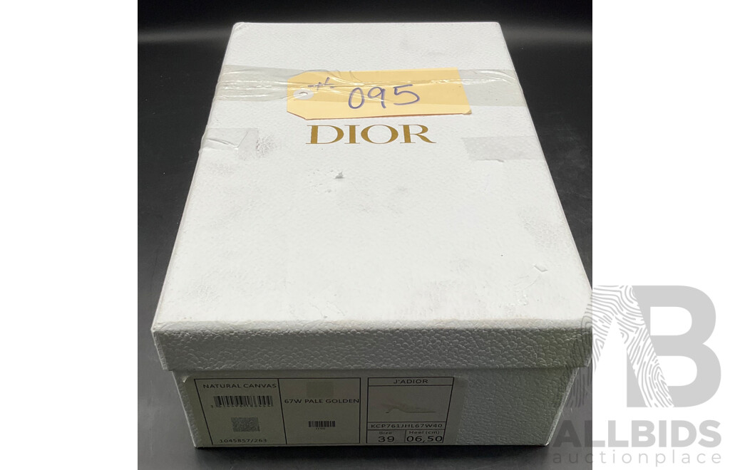 Dior J'Adior Womens Heels Floral Print (Natural Canvas) Size 39