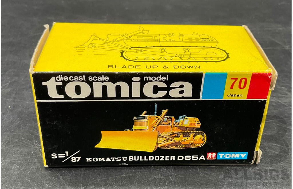 TOMICA Black Box Retired No. 70 Komatsu Bulldozer D65A Diecast Car 1/87 - Made in Japan