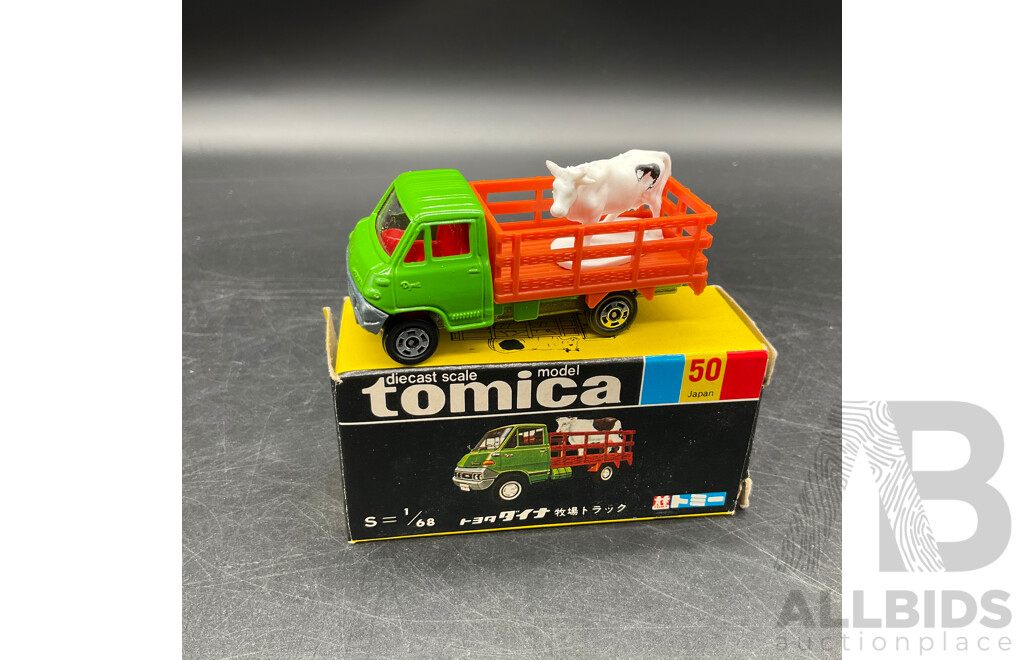 TOMICA Black Box Retired No. 50 Toyota Dyna Farm Truck Diecast Car 1/68 - Made in Japan