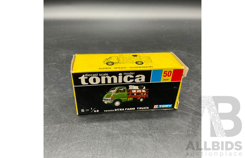 TOMICA Black Box Retired No. 50 Toyota Dyna Farm Truck Diecast Car 1/68 - Made in Japan