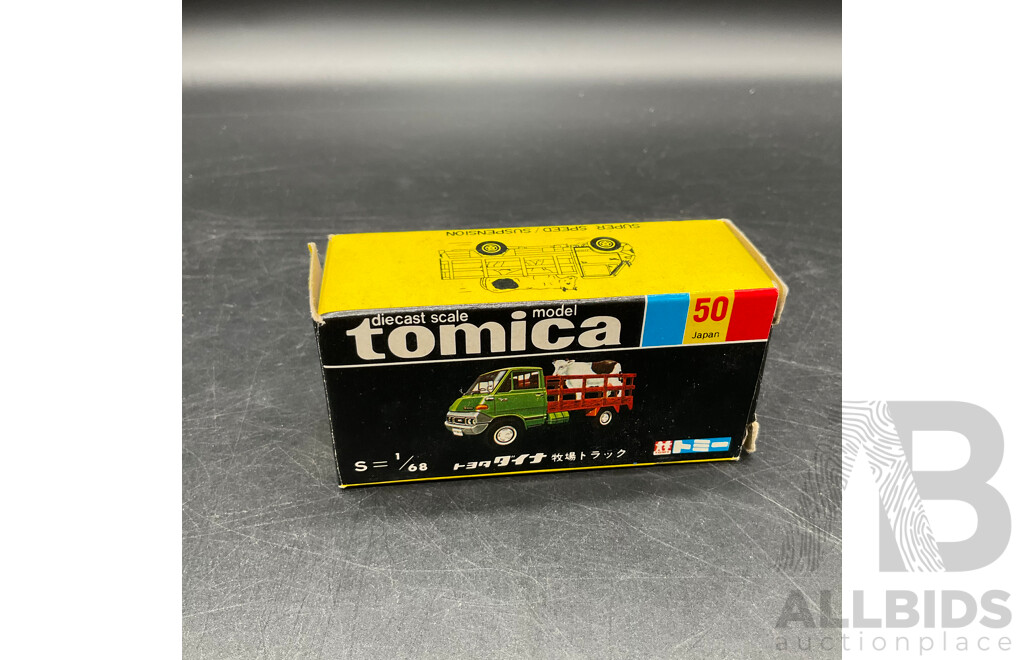 TOMICA Black Box Retired No. 50 Toyota Dyna Farm Truck Diecast Car 1/68 - Made in Japan