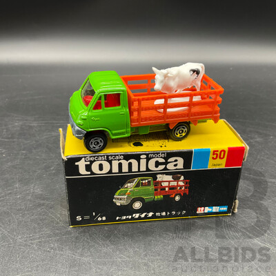 TOMICA Black Box Retired No. 50 Toyota Dyna Farm Truck Diecast Car 1/68 - Made in Japan