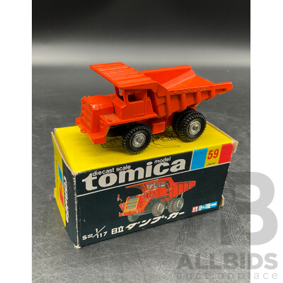 TOMICA Black Box Retired No. 59 HITACHI DH321 Dump-Car Diecast Car 1/117 - Made in Japan