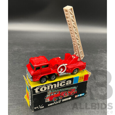 TOMICA Black Box Retired No. 29 HINO Aerial Ladder Fire Truck Diecast Car 1/125 - Made in Japan