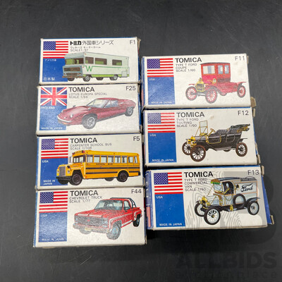 Assorted of TOMICA 1/60 USA & ENGLAND Diecast Car  - Made in Japan - Lot of 7