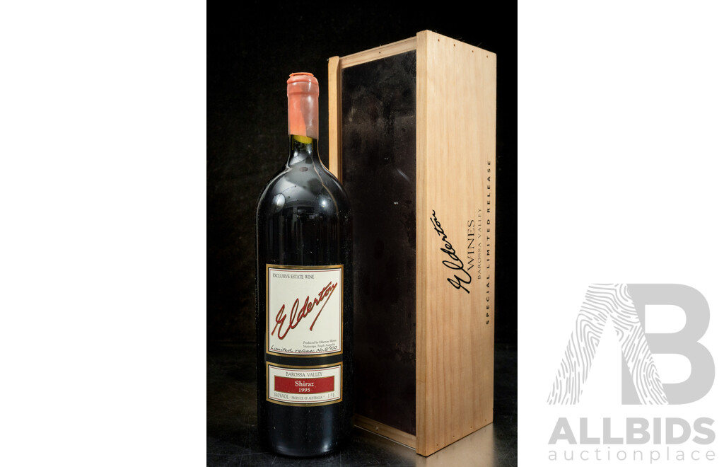 Cased Elderton Limited Release Shiraz Vintage 1995 Magnum