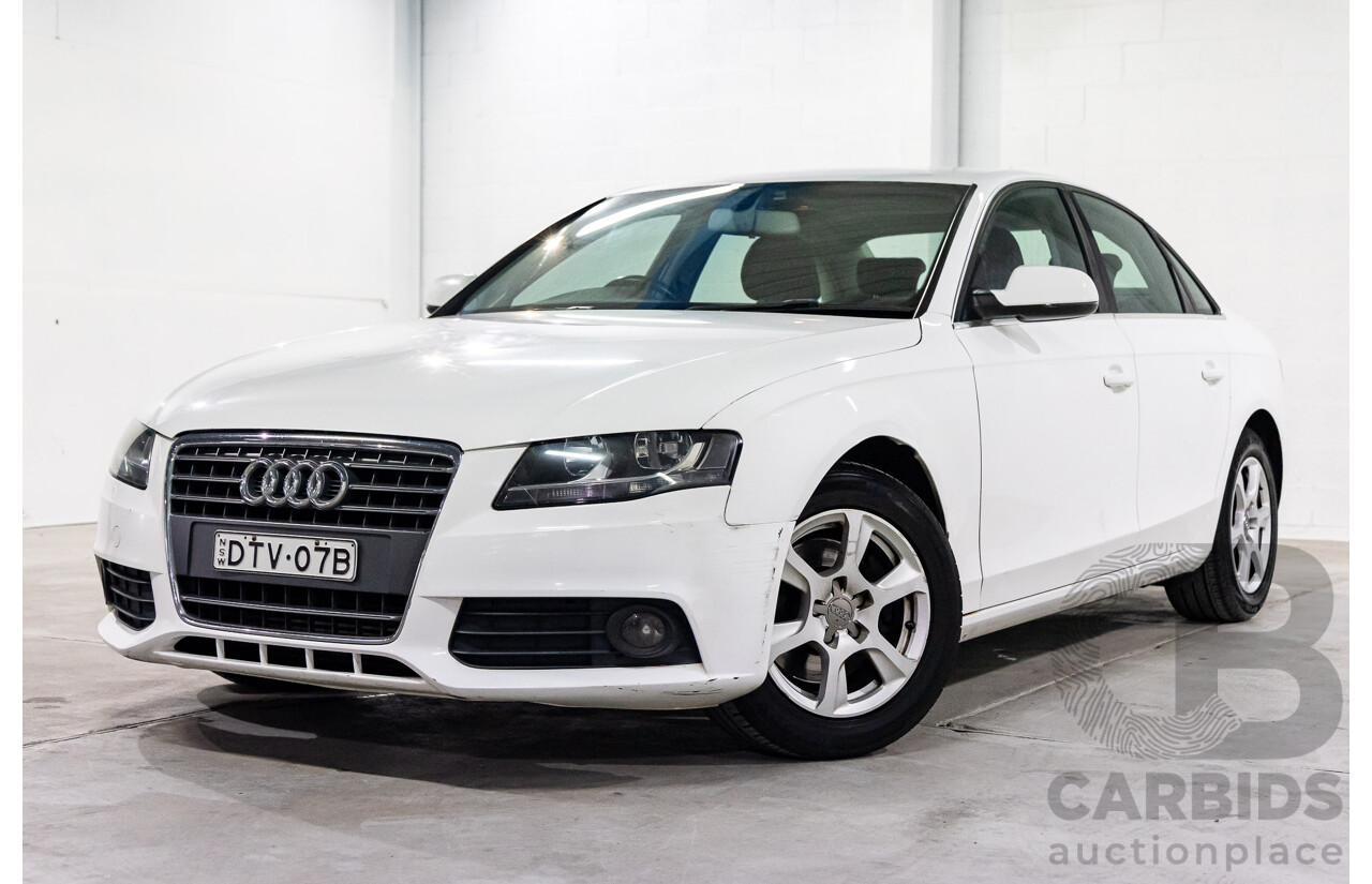 1/2010 Audi A4 1.8 TFSI B8 (8K) 4d Sedan Ibis White Turbo 1.8L