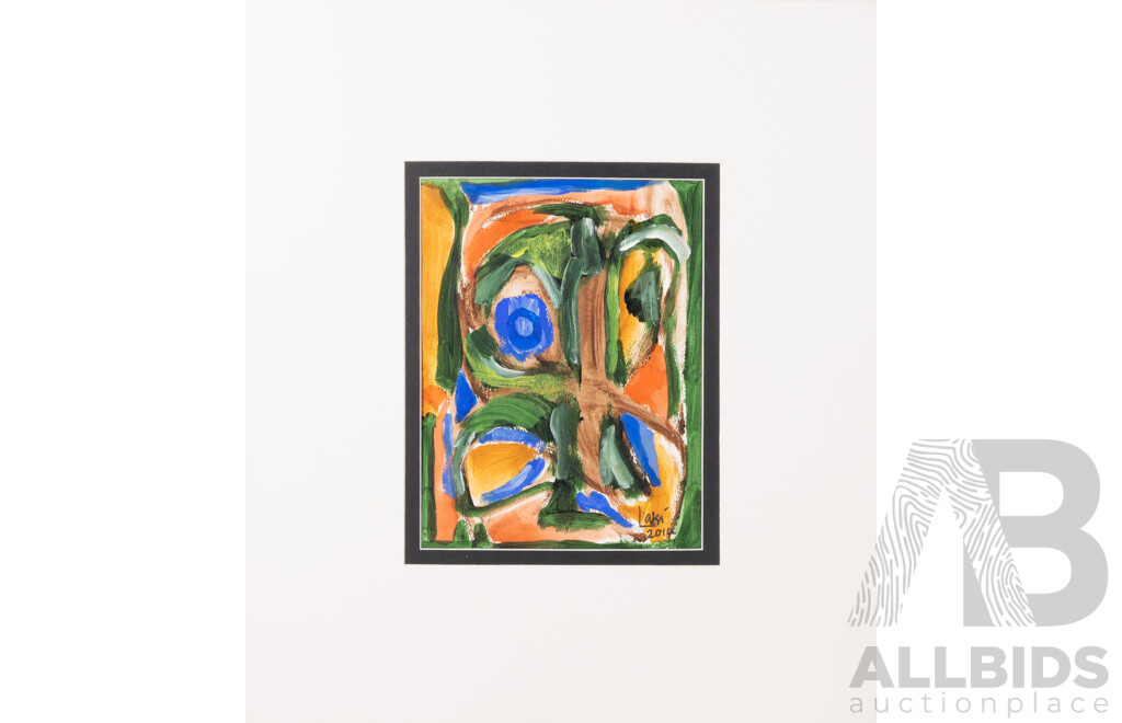 Laki Senanayake, (20th Century, Sri Lankan, 1937-2021), Owl, Acrylic on Card, Unframed, 33.5 x 25 cm (Image Only), 67 X 59 cm (^Mat Board Edge to Edge)
