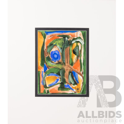 Laki Senanayake, (20th Century, Sri Lankan, 1937-2021), Owl, Acrylic on Card, Unframed, 33.5 x 25 cm (Image Only), 67 X 59 cm (^Mat Board Edge to Edge)