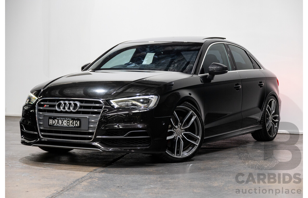 9/2015 Audi S3 2.0 TFSI Quattro (AWD) 8V MY15 4d Sedan Panther Black Pearl Turbo 2.0L