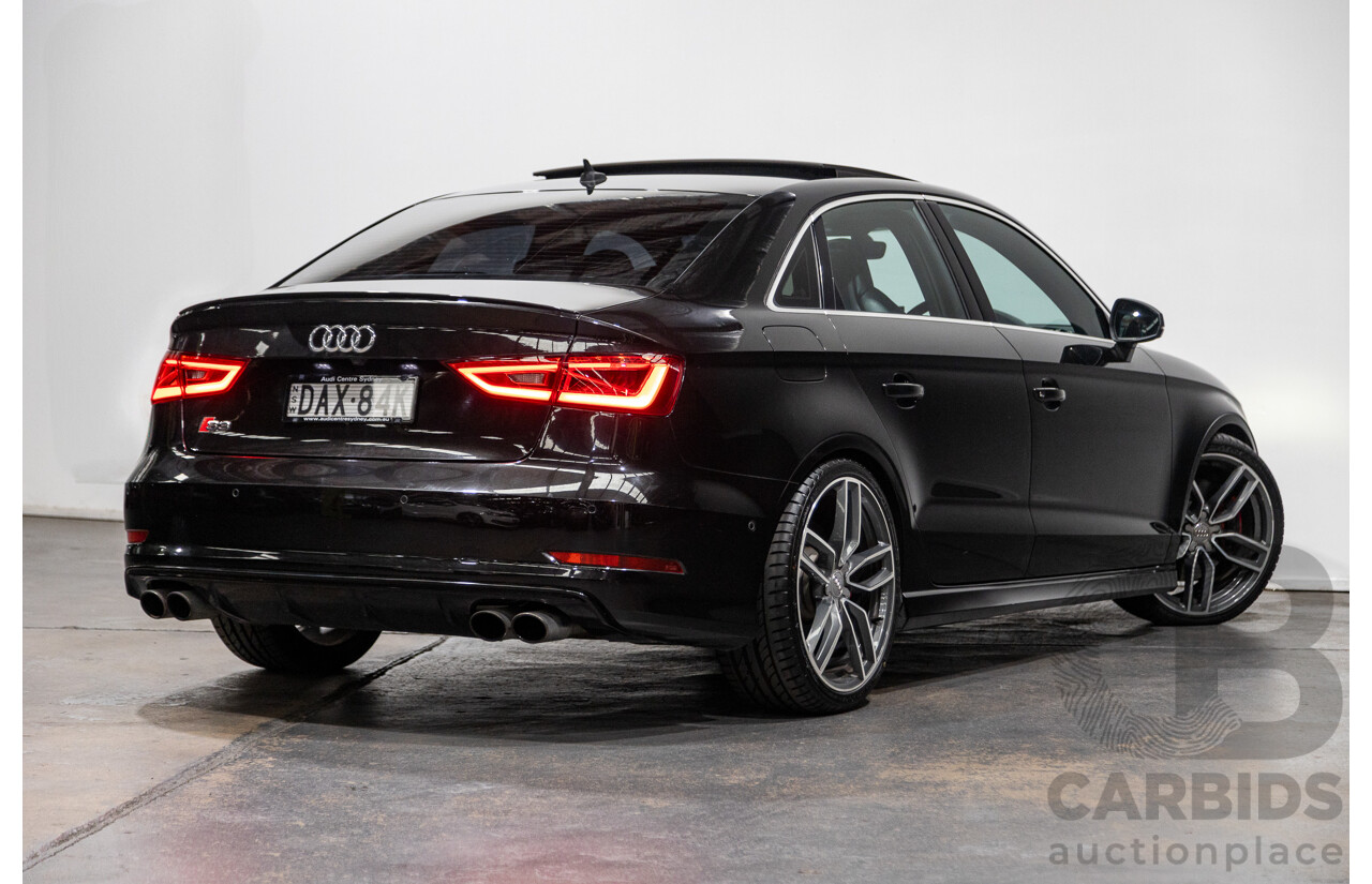 9/2015 Audi S3 2.0 TFSI Quattro (AWD) 8V MY15 4d Sedan Panther Black Pearl Turbo 2.0L