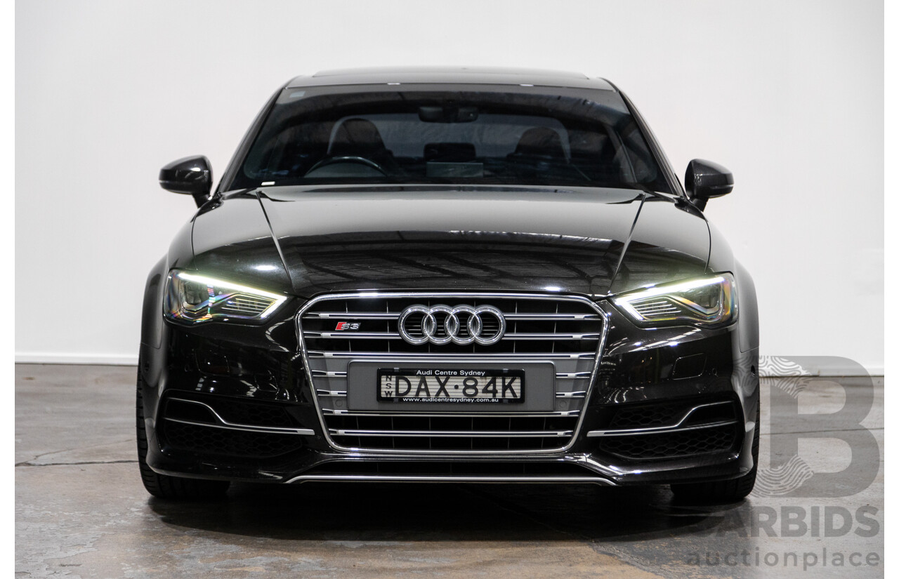 9/2015 Audi S3 2.0 TFSI Quattro (AWD) 8V MY15 4d Sedan Panther Black Pearl Turbo 2.0L