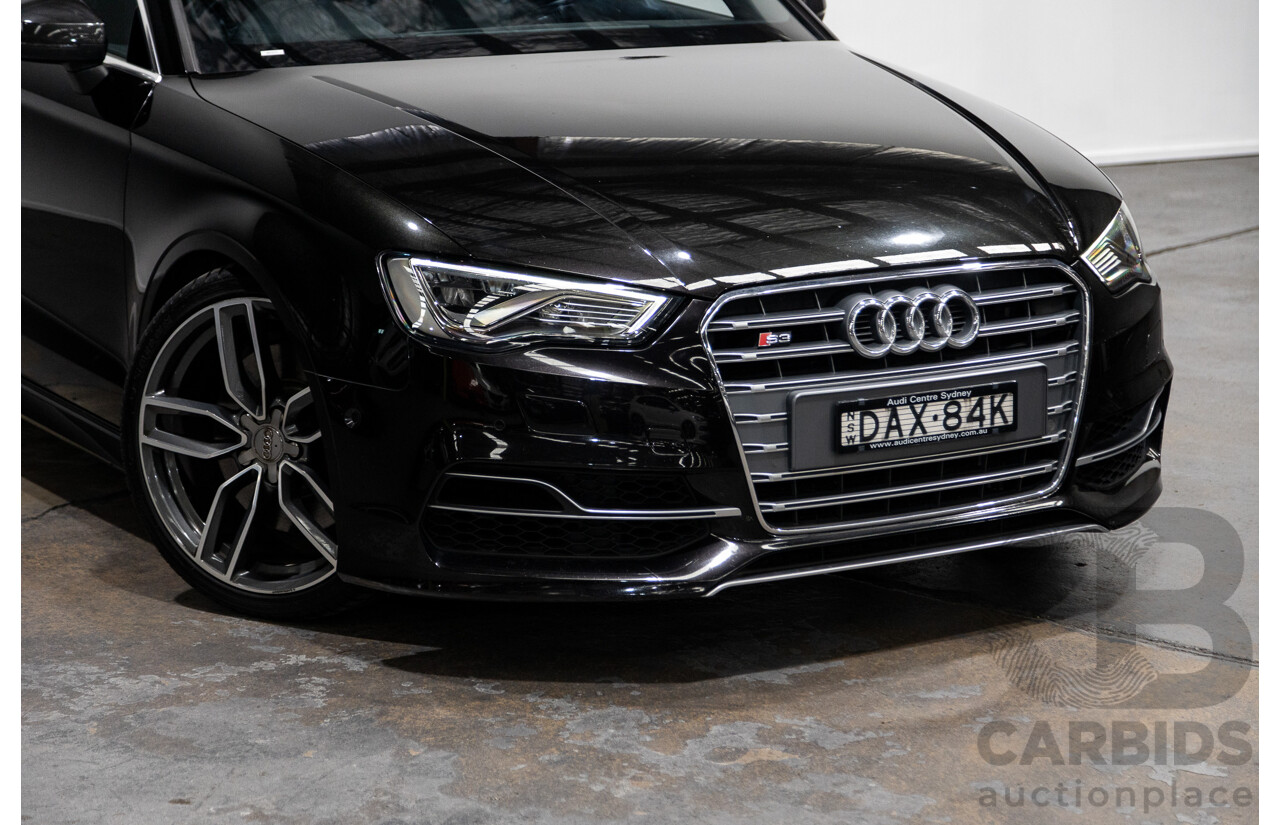 9/2015 Audi S3 2.0 TFSI Quattro (AWD) 8V MY15 4d Sedan Panther Black Pearl Turbo 2.0L