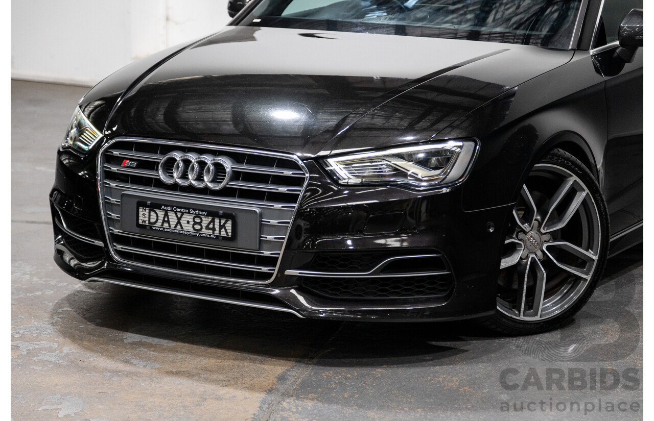 9/2015 Audi S3 2.0 TFSI Quattro (AWD) 8V MY15 4d Sedan Panther Black Pearl Turbo 2.0L