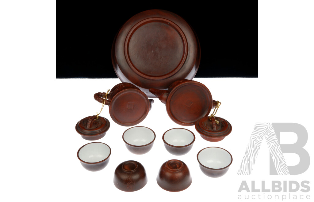 Nine Piece Chinese Yi Xing Tea Set