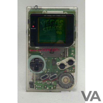 Nintendo Game Boy Clear in Case with 6 Games