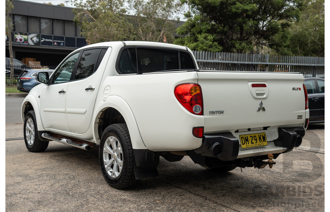 2/2015 Mitsubishi Triton GLX-R (4x4) MN MY15 Double Cab Utility White Turbo Diesel 2.5L