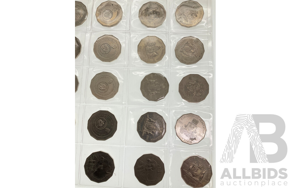 Thirty Australian Commemorative Fifty Cent Coins Including 2016 Fifty Years Decimal Currency, 1991 Twenty Five Years Decimal Currency, 2001 Federation, 2014 AIATSIS