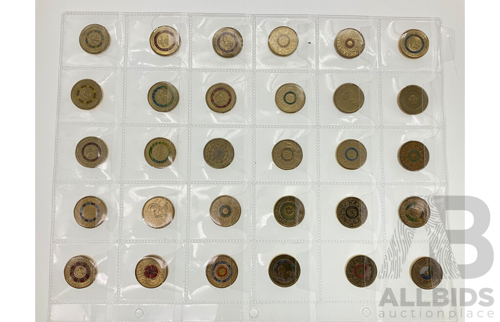Thirty Australian Commemorative Two Dollar Coins Including 2016 Fifty Years of Decimal Currency, 75 Years WW2 End, 2018 Armistice