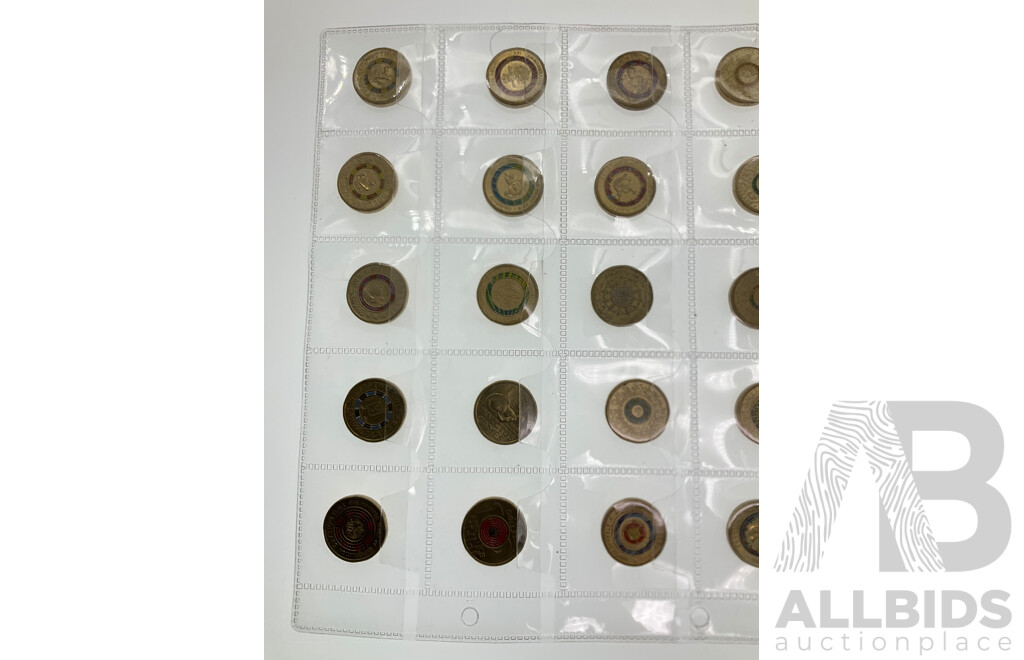 Thirty Australian Commemorative Two Dollar Coins Including 2016 Fifty Years of Decimal Currency, 75 Years WW2 End, 2018 Armistice