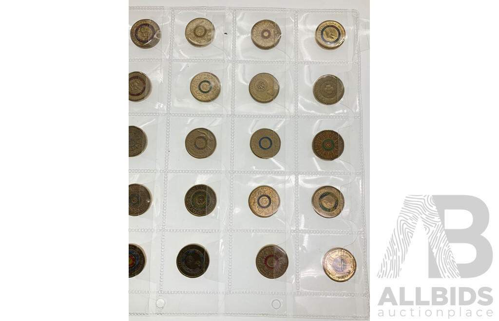 Thirty Australian Commemorative Two Dollar Coins Including 2016 Fifty Years of Decimal Currency, 75 Years WW2 End, 2018 Armistice