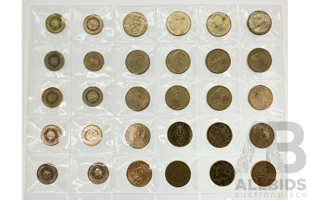 Australian Commemorative One and Two Dollar Coins Including 2020 Qantas 100 Years, 2022 Great Aussie Coin Hunt