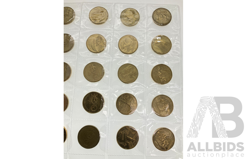 Australian Commemorative One and Two Dollar Coins Including 2020 Qantas 100 Years, 2022 Great Aussie Coin Hunt
