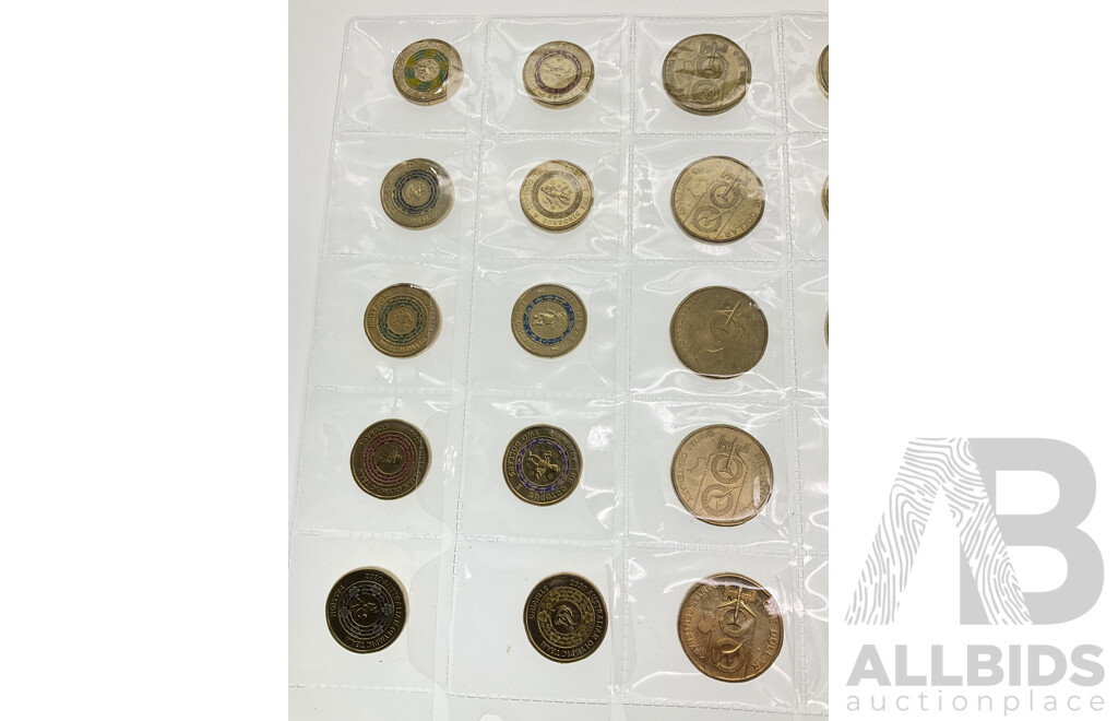 Australian Commemorative One and Two Dollar Coins Including 2020 Qantas 100 Years, 2022 Great Aussie Coin Hunt