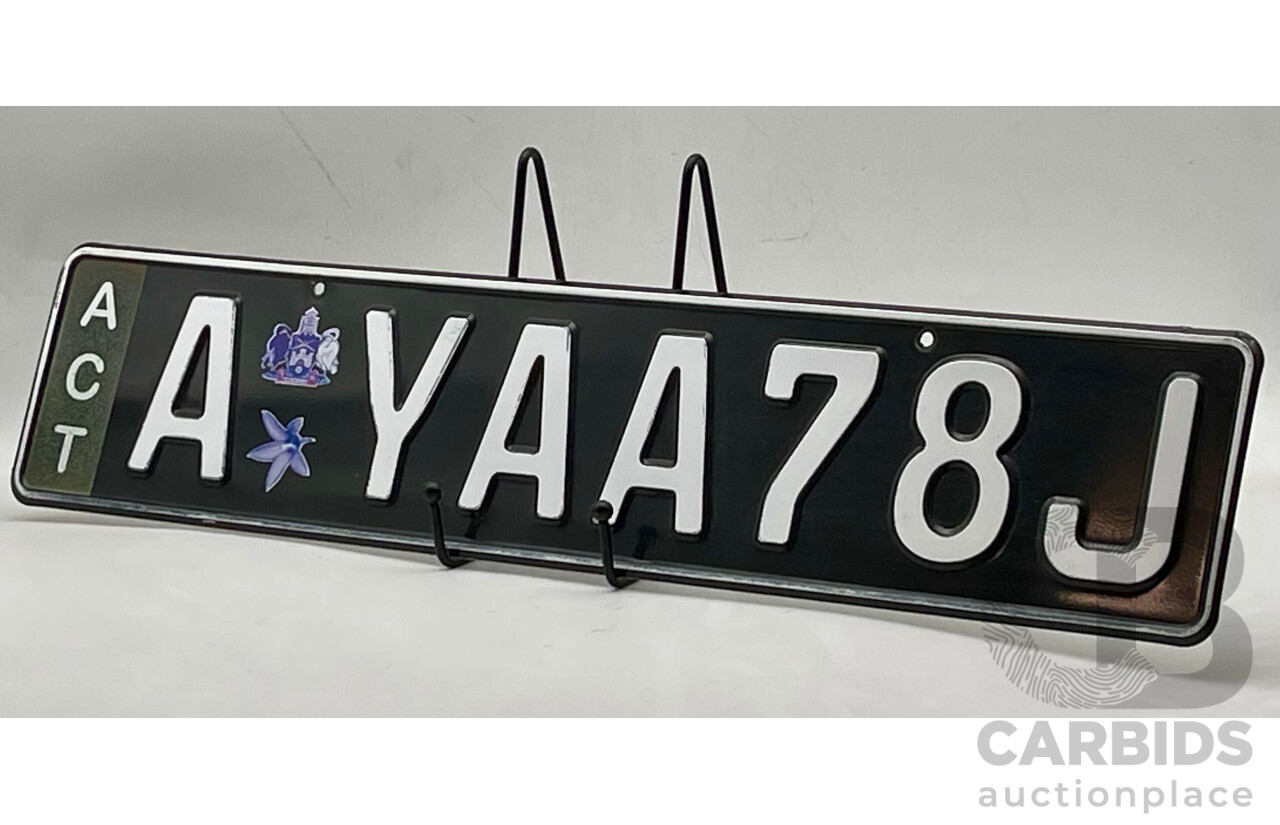 ACT Alpha Numerical European Style Number Plate - A YAA78J