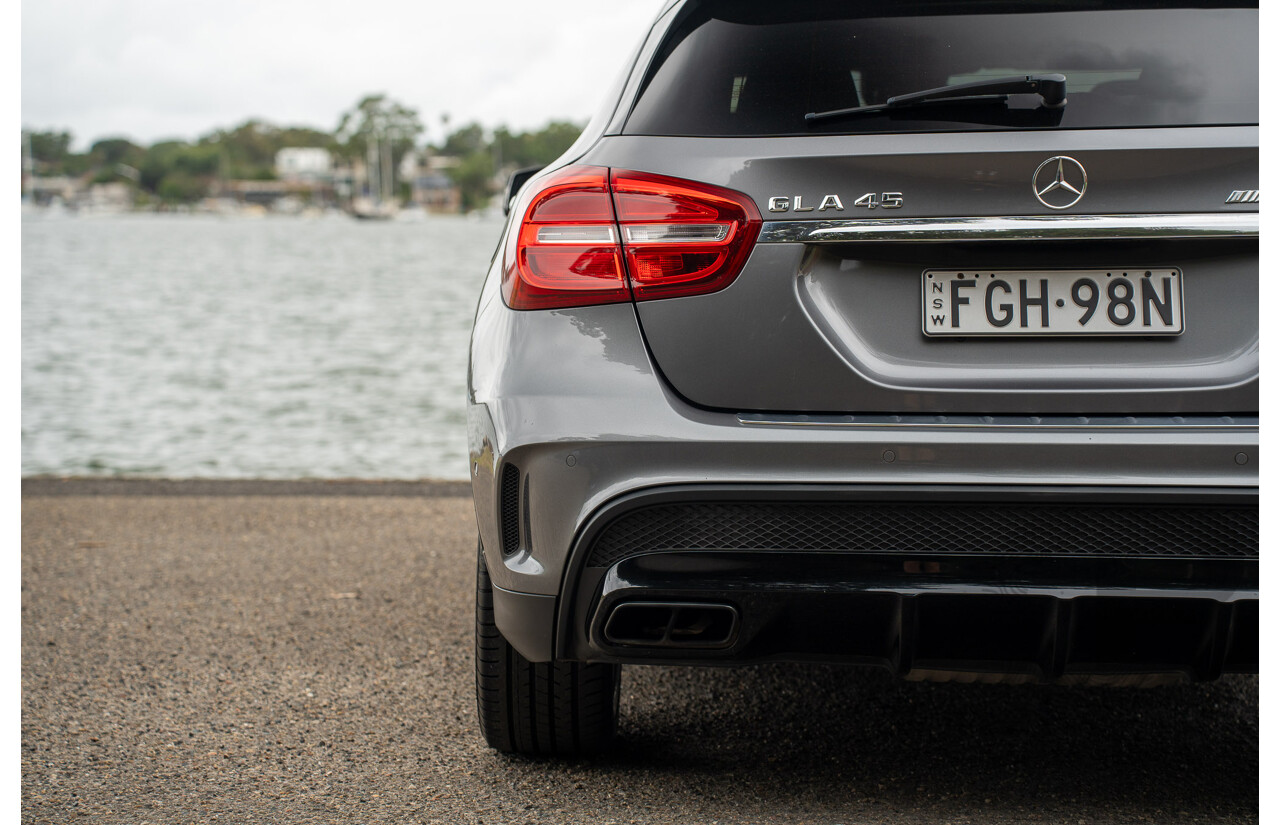 9/2015 Mercedes Benz GLA 45 AMG 4Matic (AWD) X156 MY15 4d Wagon Mountain Grey Metallic Turbo 2.0L