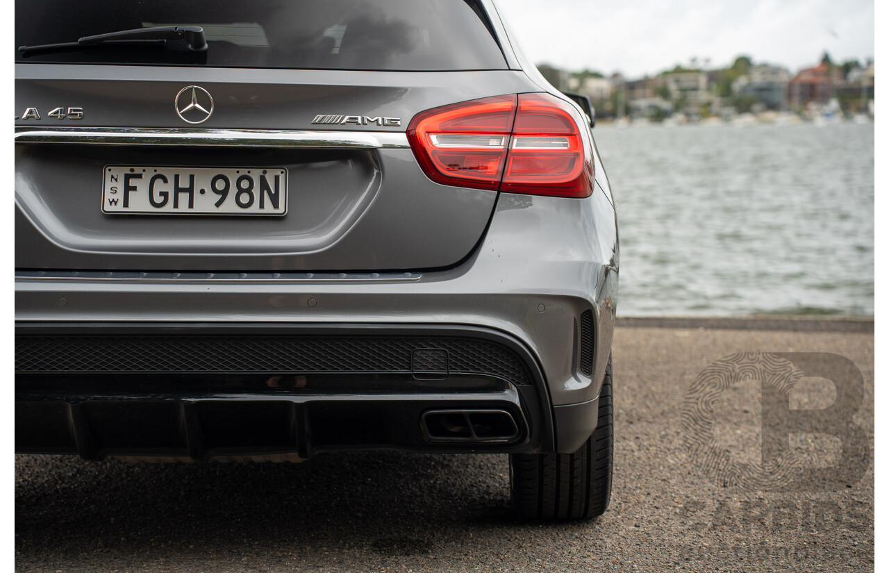 9/2015 Mercedes Benz GLA 45 AMG 4Matic (AWD) X156 MY15 4d Wagon Mountain Grey Metallic Turbo 2.0L