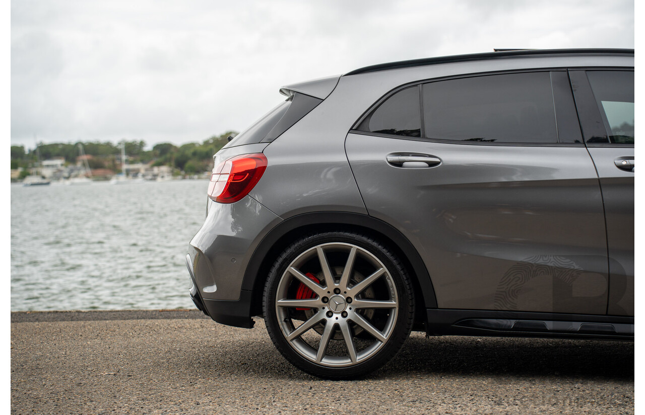 9/2015 Mercedes Benz GLA 45 AMG 4Matic (AWD) X156 MY15 4d Wagon Mountain Grey Metallic Turbo 2.0L