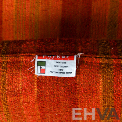 Pair of Vintage Woolen Burnt Orange Lounge Chairs by Parker Furniture