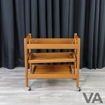 Vintage Teak Two Tier Drinks Trolley