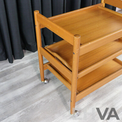 Vintage Teak Two Tier Drinks Trolley